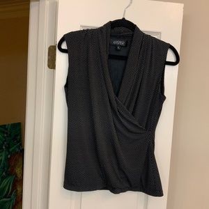 Kasper Black with Subtle White Polk-a-Dot Top